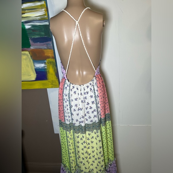 Forever 21 Boho Floral Patchwork Tiered Maxi Dress - Small - Picture 10 of 17